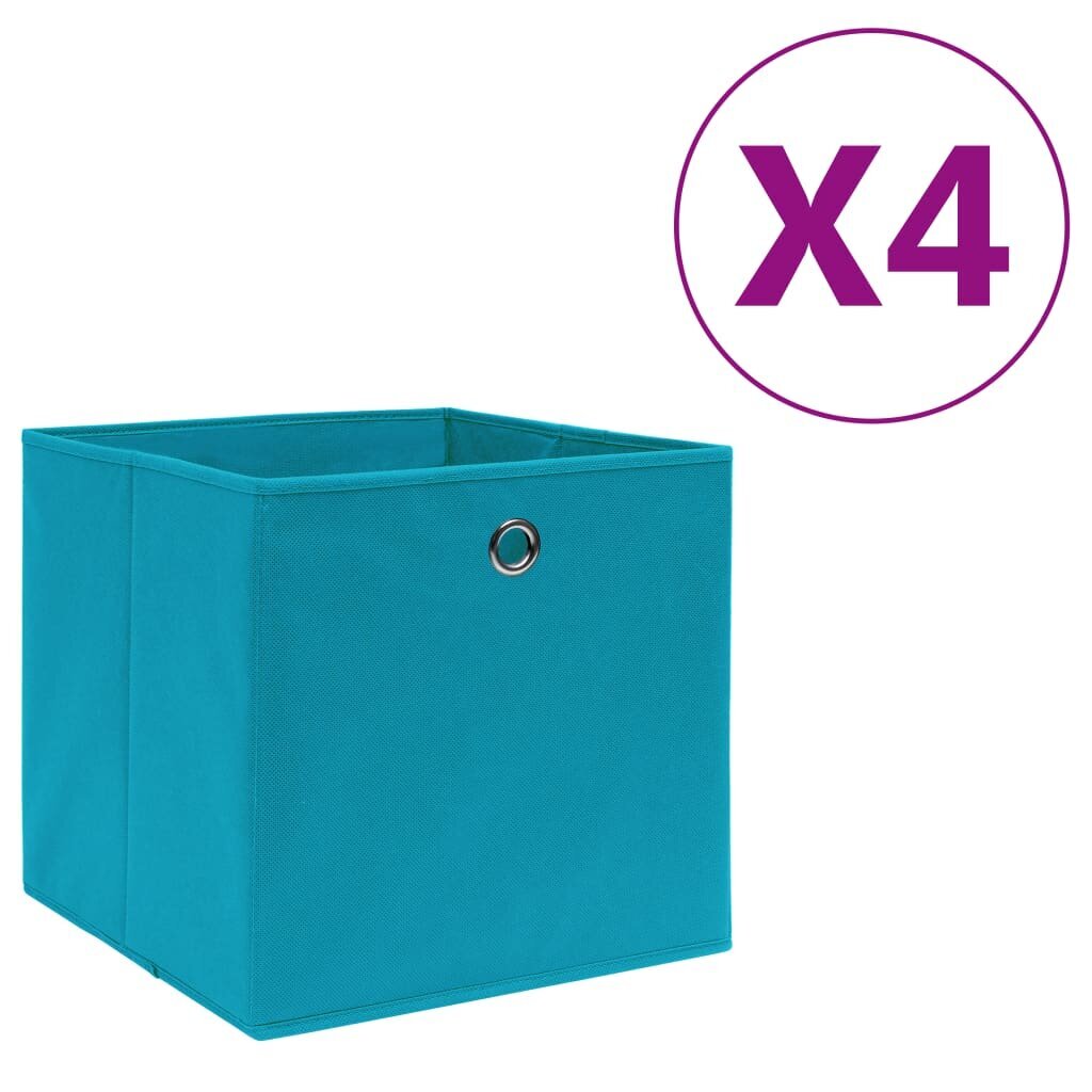 vidaXL Säilytyslaatikot 4 kpl kuitukangas 28x28x28 cm vaaleansininen hinta ja tiedot | Säilytyslaatikot ja -korit | hobbyhall.fi