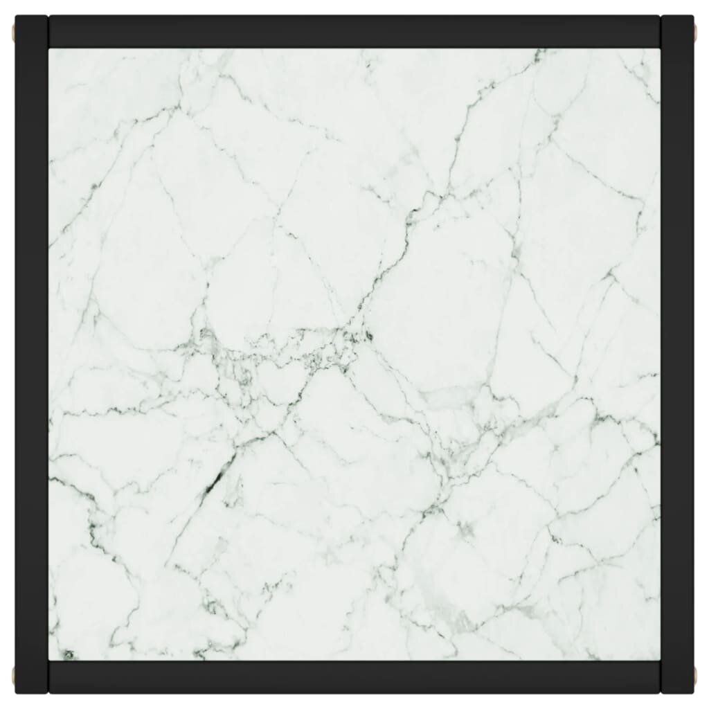 vidaXL Sohvapöytä mustavalkoisella marmorilasilla 40x40x50 cm hinta ja tiedot | Sohvapöydät | hobbyhall.fi
