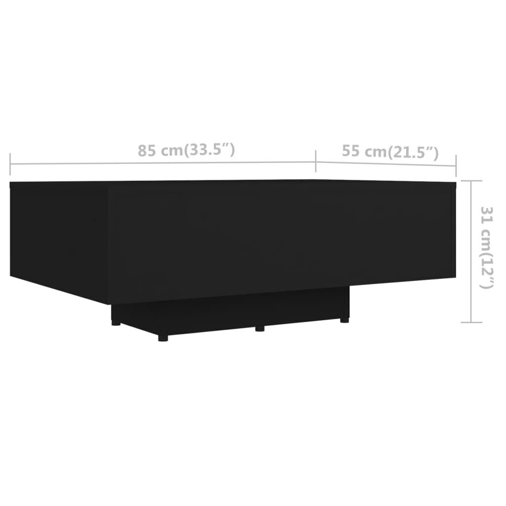 vidaXL Sohvapöytä musta 85x55x31 cm lastulevy hinta ja tiedot | Sohvapöydät | hobbyhall.fi