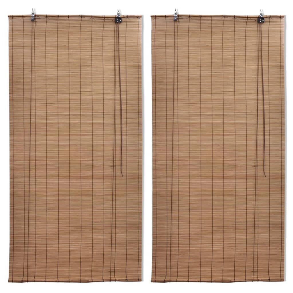vidaXL Bambu rullaverhot 2 kpl 100 x 160 cm ruskea hinta ja tiedot | Kaihtimet | hobbyhall.fi