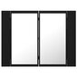 vidaXL Kylpyhuoneen LED peilikaappi musta 60x12x45 cm akryyli hinta ja tiedot | Kylpyhuonekaapit | hobbyhall.fi