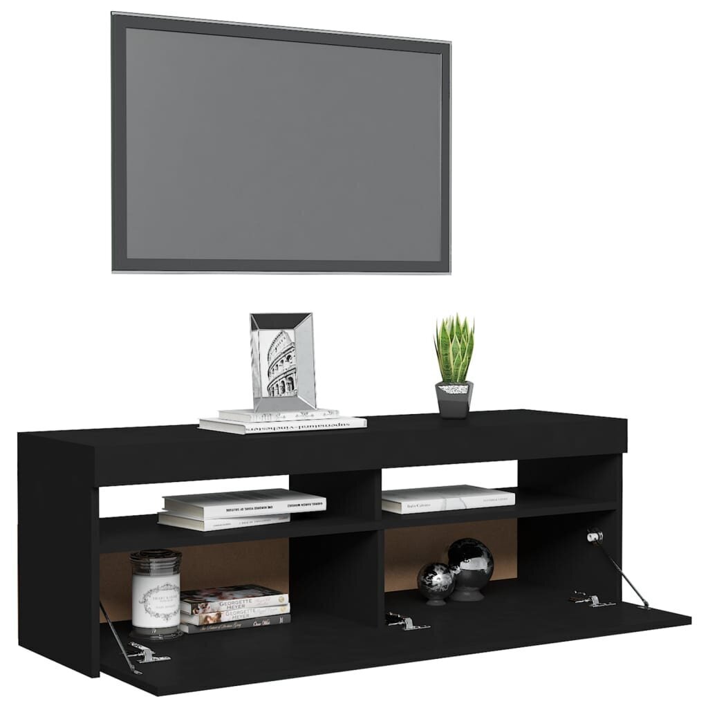 vidaXL TV-taso LED-valoilla musta 120x35x40 cm hinta ja tiedot | TV-tasot | hobbyhall.fi