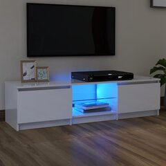 vidaXL TV-taso LED-valoilla korkeakiilto valkoinen 140x40x35,5 cm hinta ja tiedot | TV-tasot | hobbyhall.fi