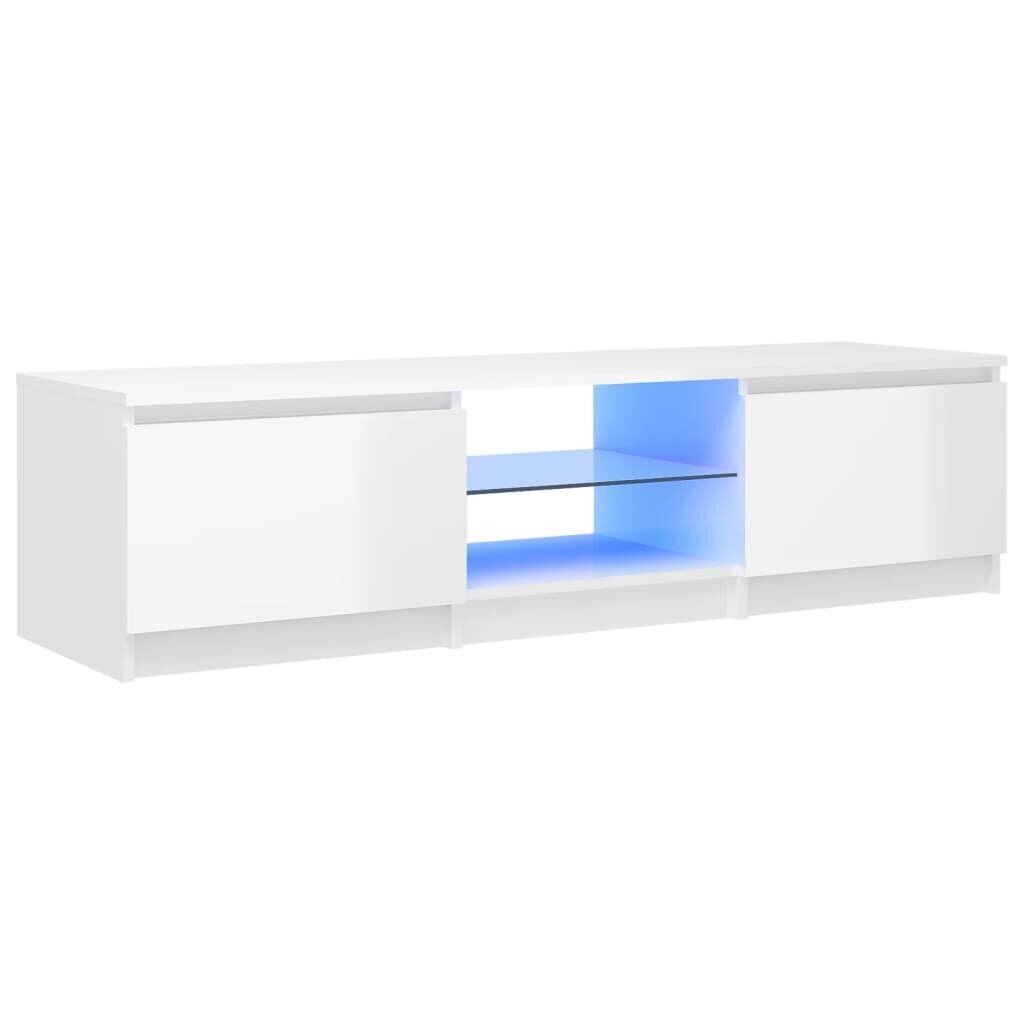 vidaXL TV-taso LED-valoilla korkeakiilto valkoinen 140x40x35,5 cm hinta ja tiedot | TV-tasot | hobbyhall.fi