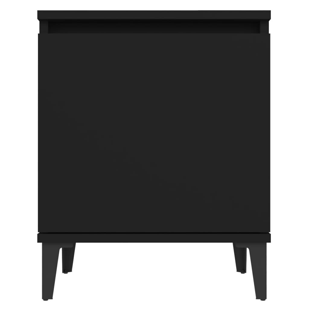 vidaXL Yöpöydät metallijaloilla 2 kpl musta 40x30x50 cm hinta ja tiedot | Yöpöydät | hobbyhall.fi