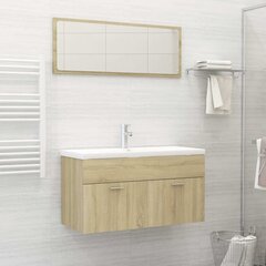 vidaXL 2-osainen kylpyhuoneen kalustesarja Sonoma-tammi lastulevy hinta ja tiedot | Kylpyhuonekalusteet | hobbyhall.fi