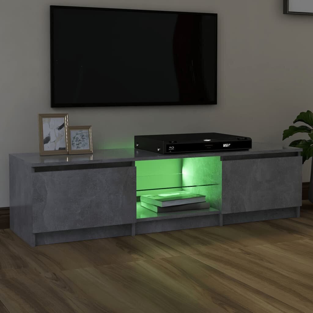 vidaXL TV-taso LED-valoilla betoninharmaa 140x40x35,5 cm hinta ja tiedot | TV-tasot | hobbyhall.fi