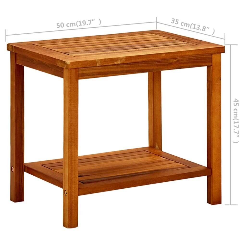vidaXL Sohvapöytä 50x35x45 cm täysi akaasiapuu hinta ja tiedot | Sohvapöydät | hobbyhall.fi