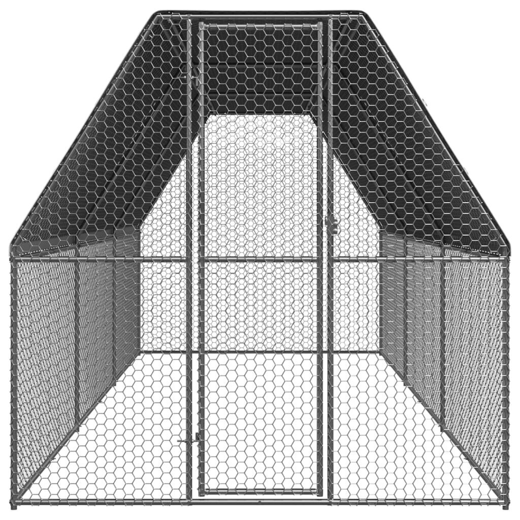 vidaXL Ulkotilan kanahäkki 2x6x2 m galvanoitu teräs hinta ja tiedot | Lintulaudat ja lintuhäkit | hobbyhall.fi