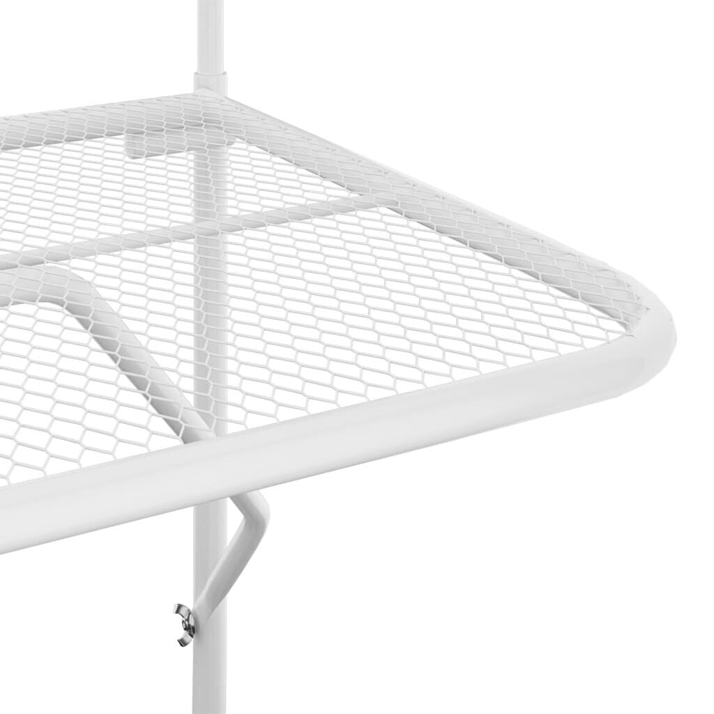 vidaXL Parvekepöytä valkoinen 60x40 cm teräs hinta ja tiedot | Puutarhapöydät | hobbyhall.fi