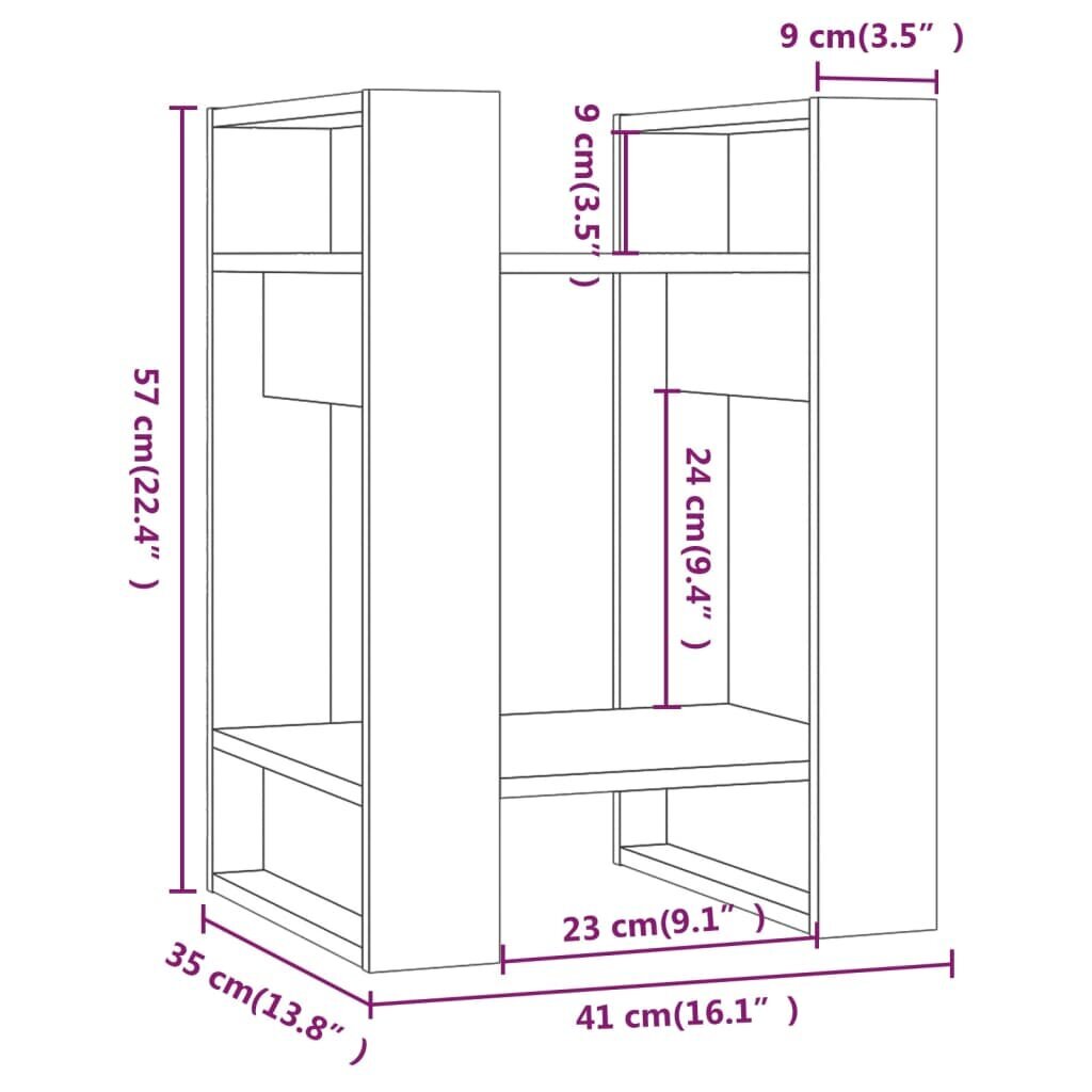 vidaXL Kirjahylly/tilanjakaja valkoinen 41x35x57 cm täysi mänty hinta ja tiedot | Hyllyt | hobbyhall.fi