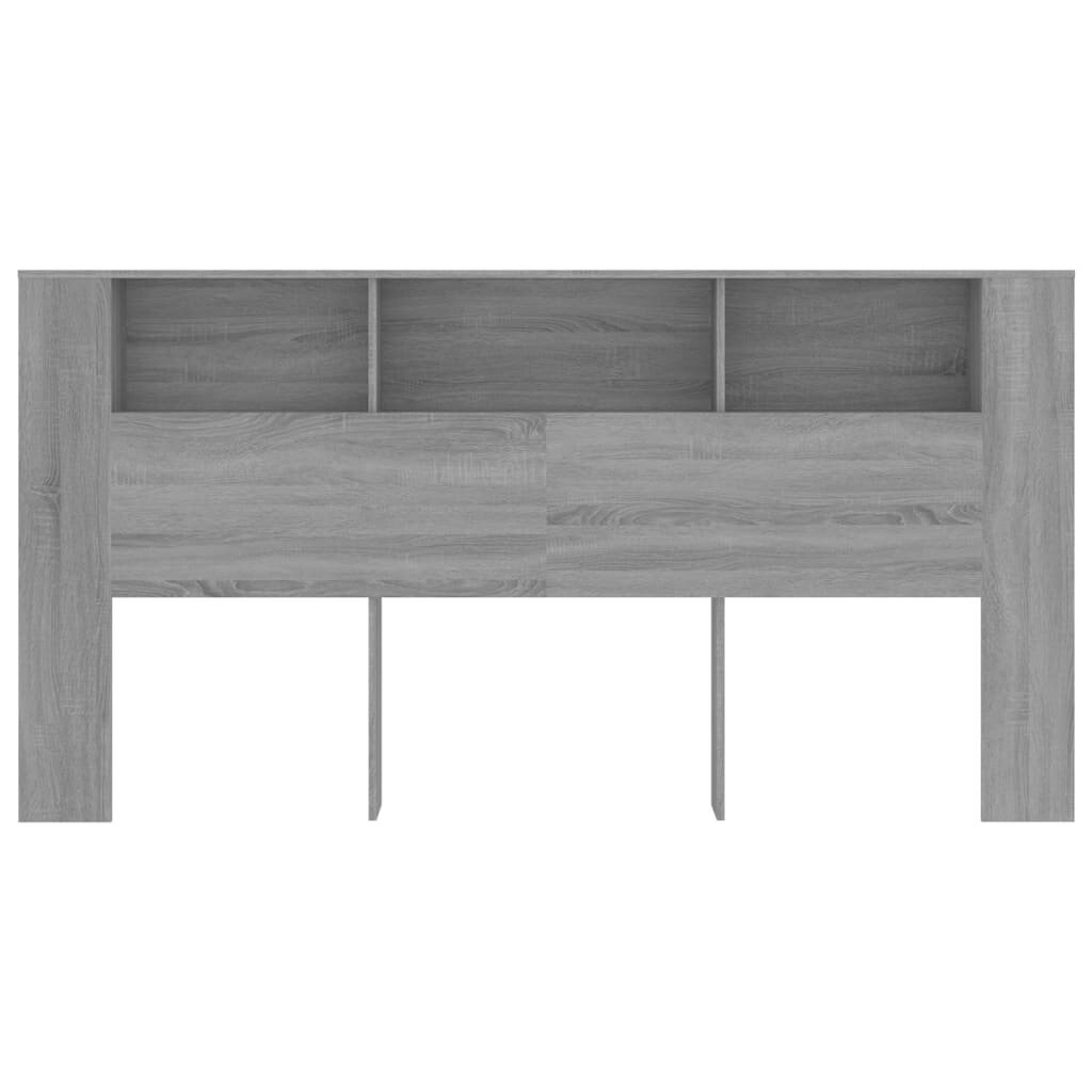 vidaXL Sängynpääty säilytystilalla harmaa Sonoma 200x18,5x104,5 cm hinta ja tiedot | Sängyt | hobbyhall.fi