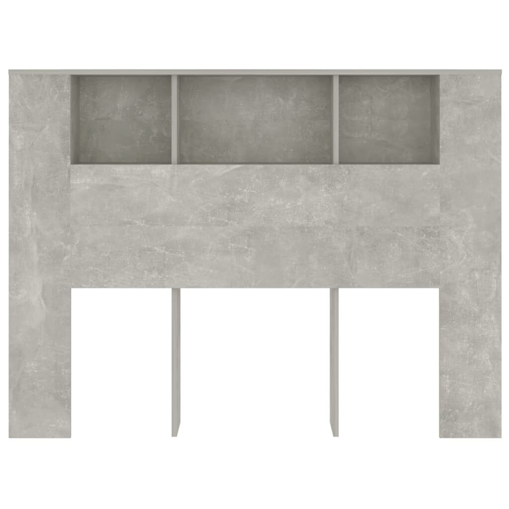 vidaXL Sängynpääty säilytystilalla betoninharmaa 140x18,5x104,5 cm hinta ja tiedot | Sängyt | hobbyhall.fi