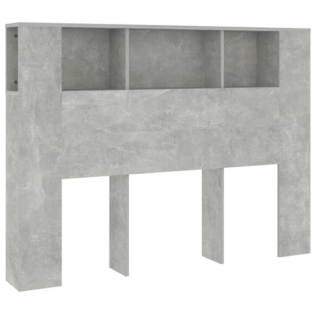 vidaXL Sängynpääty säilytystilalla betoninharmaa 140x18,5x104,5 cm hinta ja tiedot | Sängyt | hobbyhall.fi