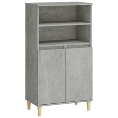 vidaXL Kaappi betoninharmaa 60x36x110 cm tekninen puu hinta ja tiedot | Olohuoneen kaapit ja lipastot | hobbyhall.fi