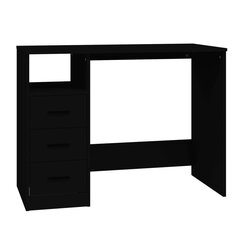 vidaXL Työpöytä laatikoilla musta 102x50x76 cm tekninen puu hinta ja tiedot | Tietokonepöydät ja työpöydät | hobbyhall.fi