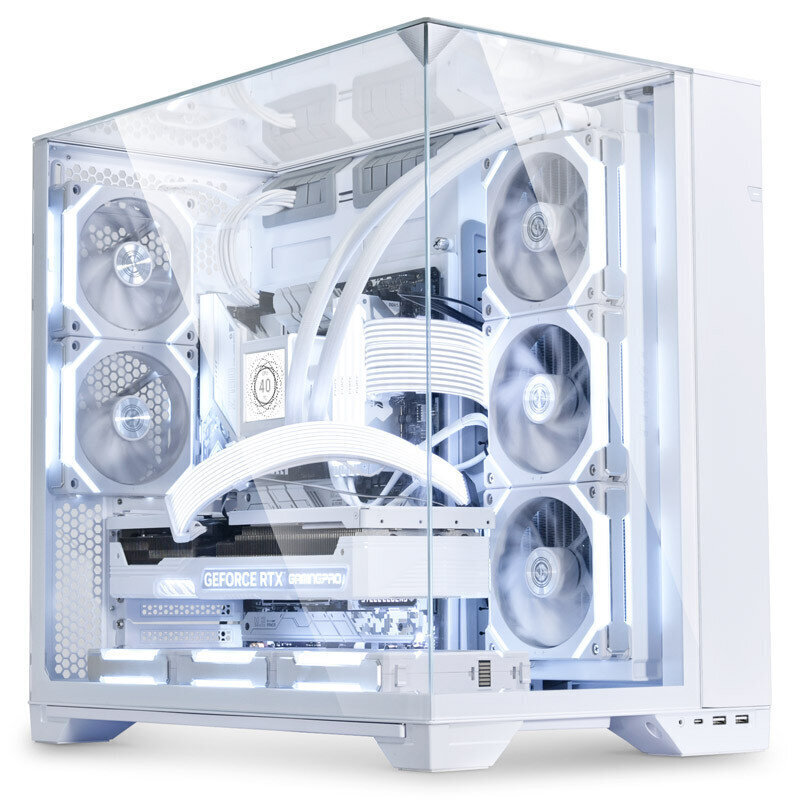 Lian Li O11 Vision Mid-Tower, Tempered Glass, White hinta ja tiedot | Tietokonekotelot | hobbyhall.fi