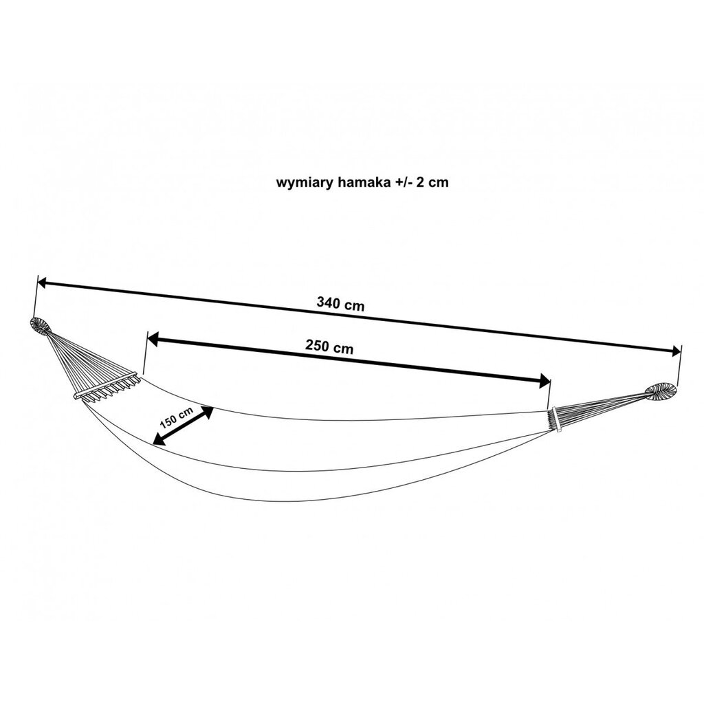 Kaksinkertainen riippumatto, luxe xxll, 250x150 hinta ja tiedot | Riippumatot | hobbyhall.fi