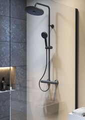Kiinteä suihkujärjestelmä Ideal Standard Ceratherm T25+, 260mm pääsuihkulla ja käsikäyttöisellä suihkulla, Silk Black mattamusta hinta ja tiedot | Suihkusetit | hobbyhall.fi