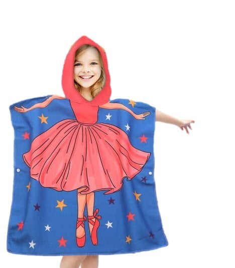 Lasten hupullinen rantapyyhe-poncho, prinsessa, 60 X 90cm hinta ja tiedot | Pyyhkeet | hobbyhall.fi