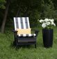 Puutarhakalustesetti, 2 puutarhatuolia raidallisilla tyynyillä ja pöytä, DM Grill hinta ja tiedot | Puutarhakalusteet | hobbyhall.fi