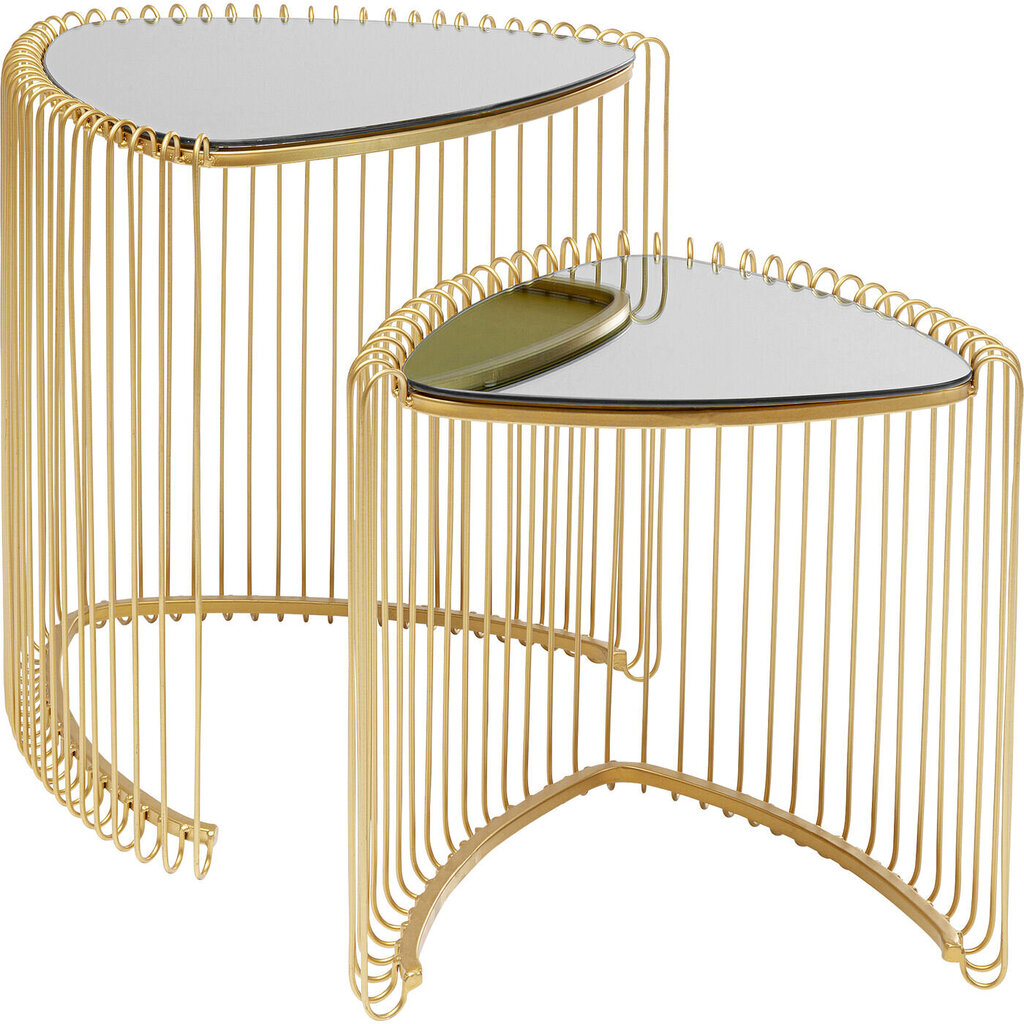 Sivupöytä, Wire, Triangle Kulta, 2:n osan setti hinta ja tiedot | Sohvapöydät | hobbyhall.fi