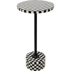 Sivupöytä, Domero, Chess Musta Valkoinen Ø25cm hinta ja tiedot | Sohvapöydät | hobbyhall.fi