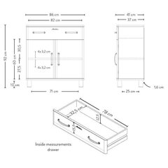 Lipasto Aatrium Malibu, 86x41x92 cm, musta hinta ja tiedot | Lipastot | hobbyhall.fi