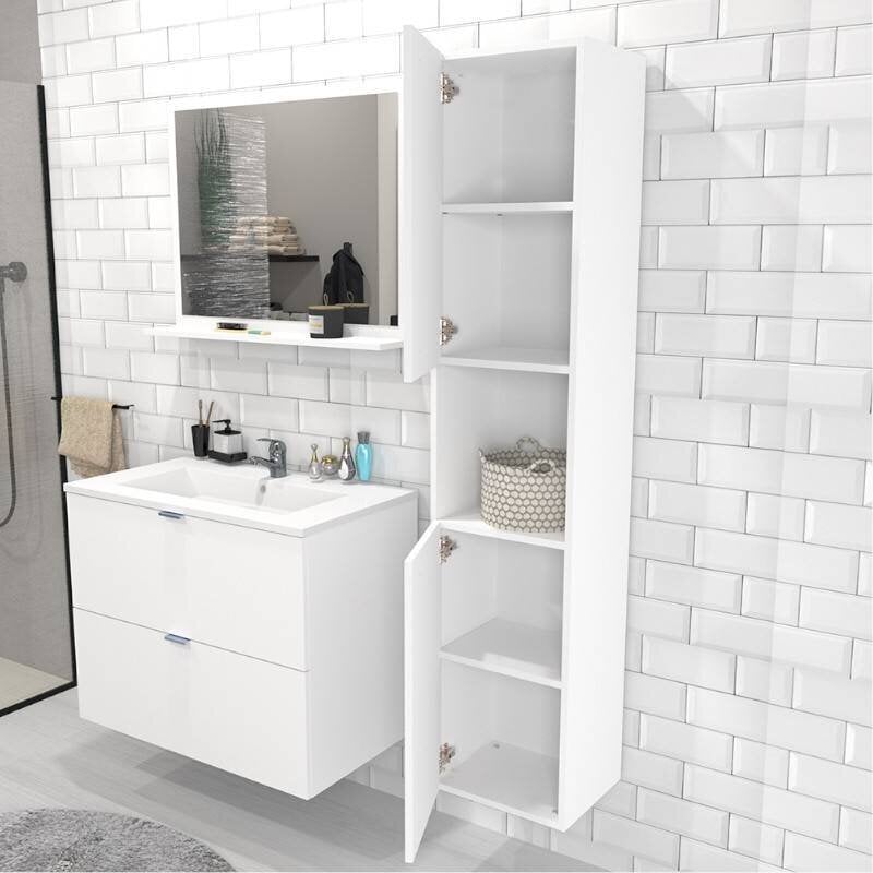 Kylpyhuoneen kaappi Aatrium, 35x30x165 cm, valkoinen hinta ja tiedot | Kylpyhuonekaapit | hobbyhall.fi