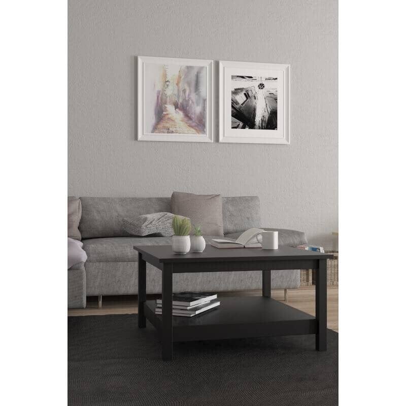 Kahvipöytä Aatrium Mdrid, 81x81x45 cm, musta hinta ja tiedot | Sohvapöydät | hobbyhall.fi