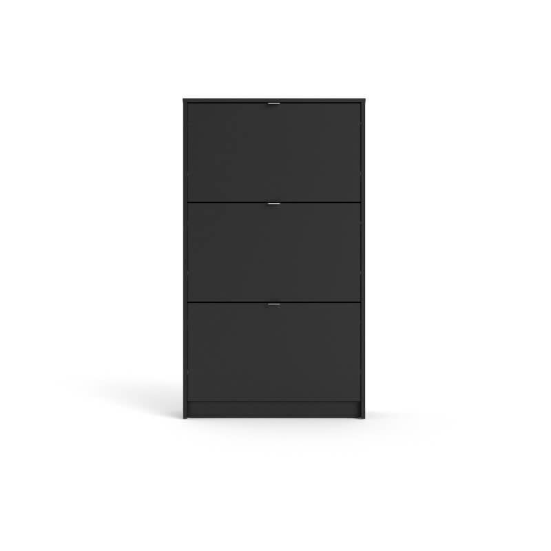 Kenkäkaappi Aatrium, 70x24x123 cm, musta hinta ja tiedot | Kenkäkaapit ja -hyllyt | hobbyhall.fi