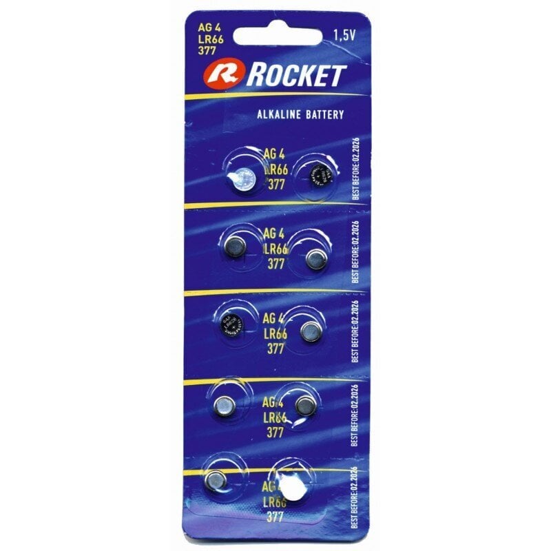 Elementit Rocket Alkaline LR66 177 AG4, 10 kpl hinta ja tiedot | Paristot | hobbyhall.fi