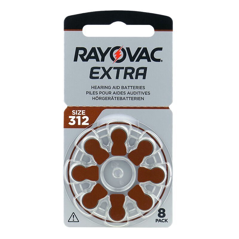 Kuulokojeiden paristot Rayovac Extra PR41 312, 8 kpl hinta ja tiedot | Paristot | hobbyhall.fi