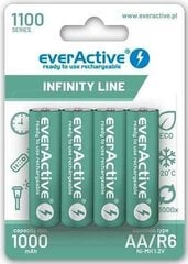 Elementit everactive infiniti 1100mah aa, 4 kpl hinta ja tiedot | everActive Kodin remontointi | hobbyhall.fi