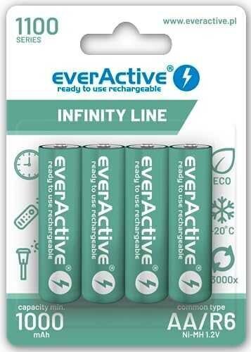 Elementit everactive infiniti 1100mah aa, 4 kpl hinta ja tiedot | Paristot | hobbyhall.fi