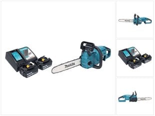 Makita DUC 357 RG2X2 akkumoottorisaha 18 V 35 cm 7,7 m/s + 2x akku 6,0 Ah + laturi hinta ja tiedot | Sahat ja sirkkelit | hobbyhall.fi