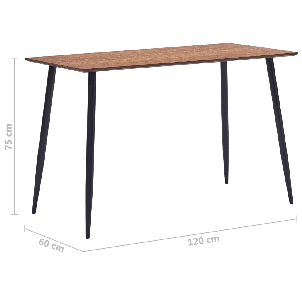 vidaXL Ruokapöytä ruskea 120x60x75 cm MDF hinta ja tiedot | Ruokapöydät | hobbyhall.fi