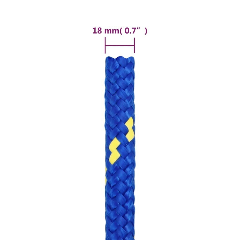 vidaXL Veneköysi sininen 18 mm 100 m polypropeeni hinta ja tiedot | Lisävarusteet veneisiin ja kajakkeihin | hobbyhall.fi