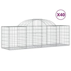 vidaXL Kaarevat kivikorit 40 kpl 200x50x60/80 cm galvanoitu rauta hinta ja tiedot | Aidat ja tarvikkeet | hobbyhall.fi