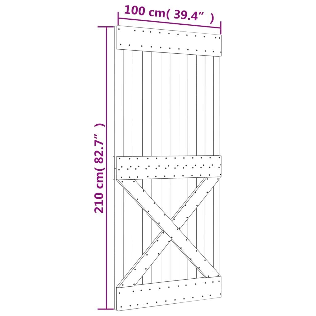 vidaXL Ovi NARVIK 100x210 cm täysi mänty hinta ja tiedot | Sisäovet | hobbyhall.fi