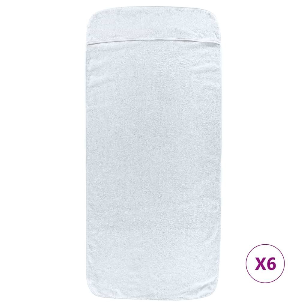 vidaXL Rantapyyhkeet 6 kpl valkoinen 60x135 cm kangas 400 GSM hinta ja tiedot | Pyyhkeet | hobbyhall.fi