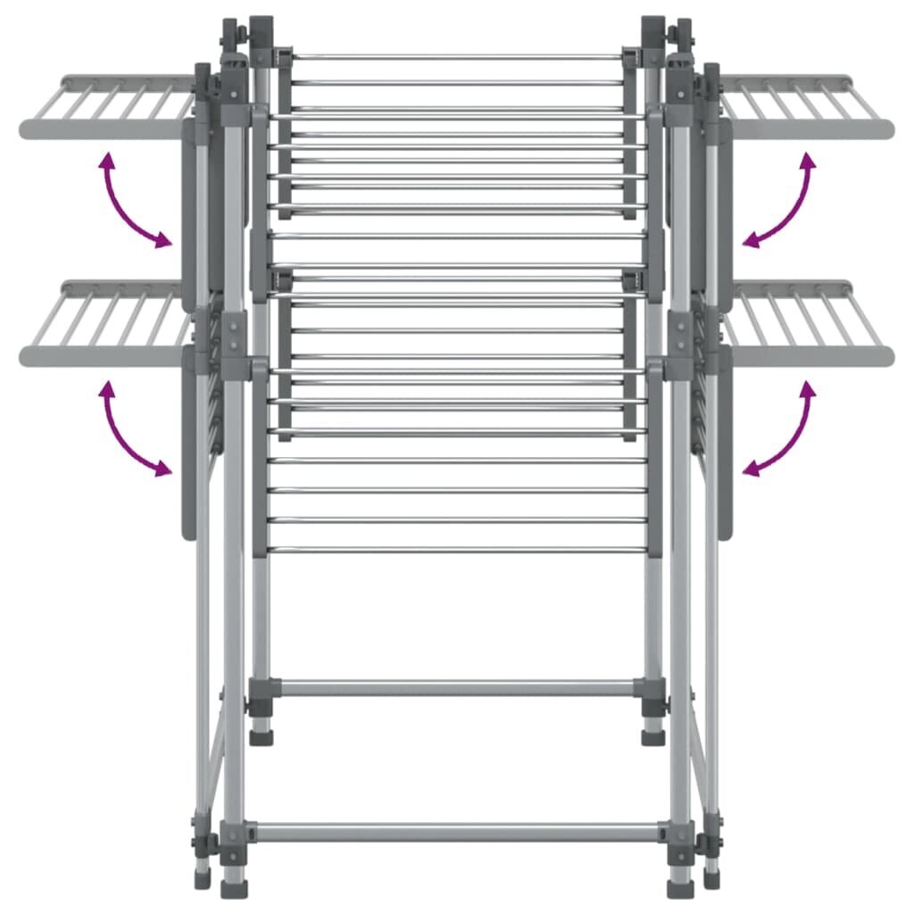 vidaXL Pyykinkuivausteline 107x107x120 cm aluminium hinta ja tiedot | Kuivaustelineet ja tarvikkeet | hobbyhall.fi