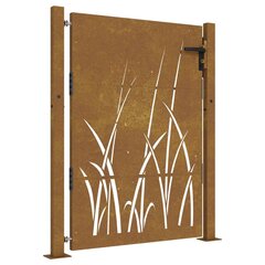 vidaXL Puutarhaportti 105x130 cm corten teräs ruohokuvio hinta ja tiedot | Aidat ja tarvikkeet | hobbyhall.fi