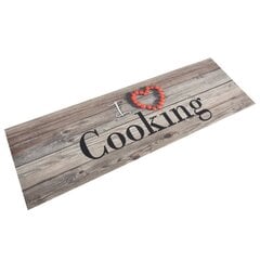 vidaXL Keittiön pestävä lattiamatto Cooking harmaa 60x180 cm sametti hinta ja tiedot | Pöytäliinat, tabletit ja lautasliinat | hobbyhall.fi