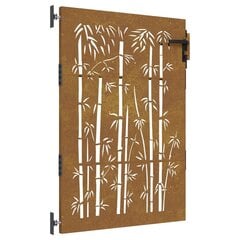 vidaXL Puutarhaportti 85x150 cm corten teräs bambukuvio hinta ja tiedot | Aidat ja tarvikkeet | hobbyhall.fi