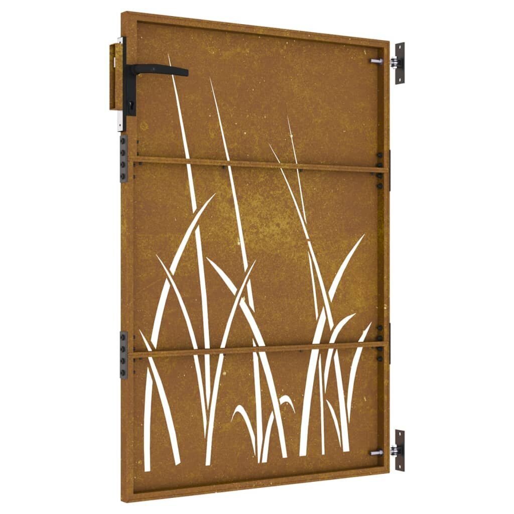 vidaXL Puutarhaportti 85x150 cm corten teräs ruohokuvio hinta ja tiedot | Aidat ja tarvikkeet | hobbyhall.fi