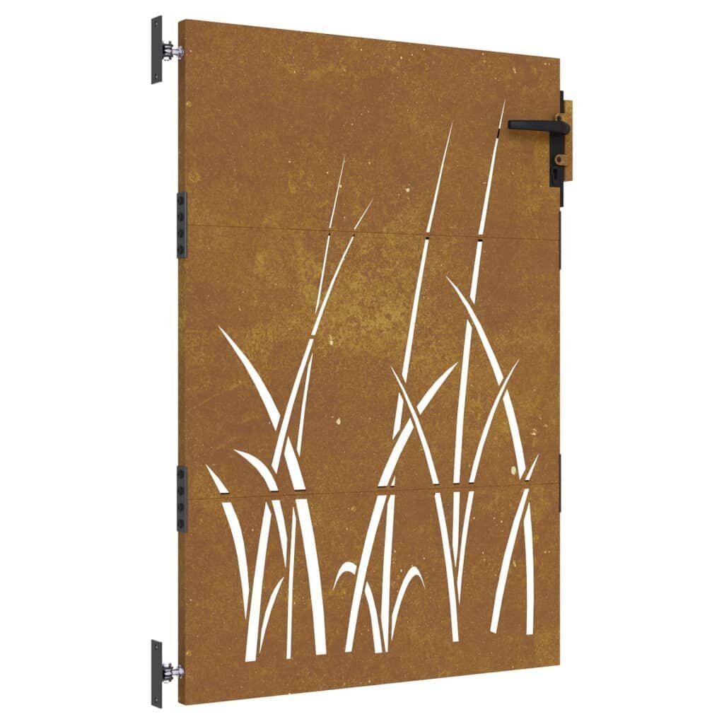 vidaXL Puutarhaportti 85x150 cm corten teräs ruohokuvio hinta ja tiedot | Aidat ja tarvikkeet | hobbyhall.fi