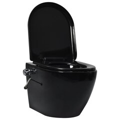 vidaXL WC-istuin suorahuuhtelulla piilotettu säiliö musta keramiikka hinta ja tiedot | WC-istuimet | hobbyhall.fi