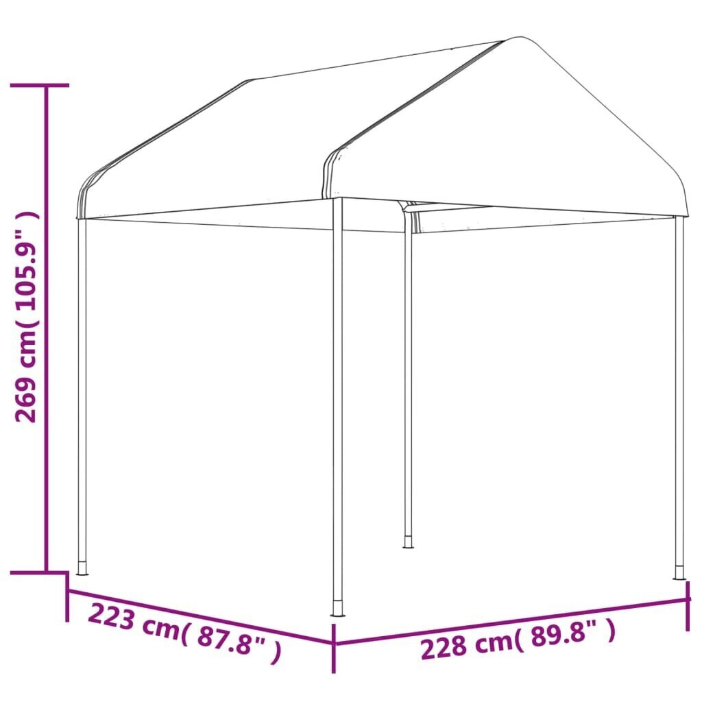 vidaXL Huvimaja katolla valkoinen 15,61x2,28x2,69 m polyeteeni hinta ja tiedot | Puutarhapaviljongit | hobbyhall.fi