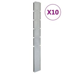 vidaXL Puutarha-aitatolpat 10 kpl hopea 160 cm galvanoitu teräs hinta ja tiedot | Aidat ja tarvikkeet | hobbyhall.fi